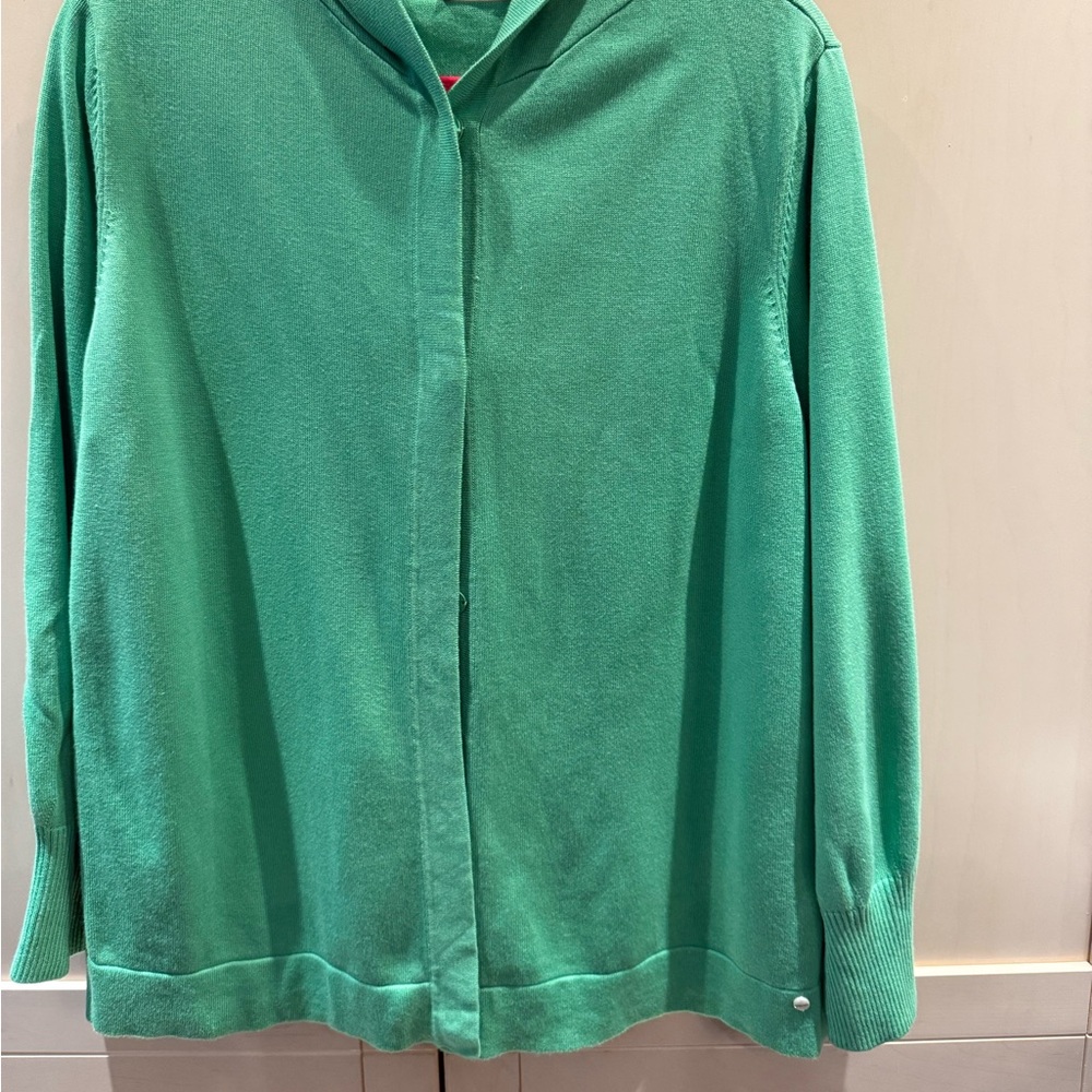 Green Button-Up Cardigan - Spring or Summer - Light Knit